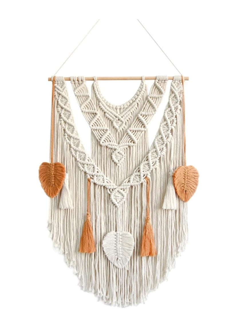antikiano wall macrame Large Macrame Wall Hanging Boho Decorative Chic Leaves - Image 4
