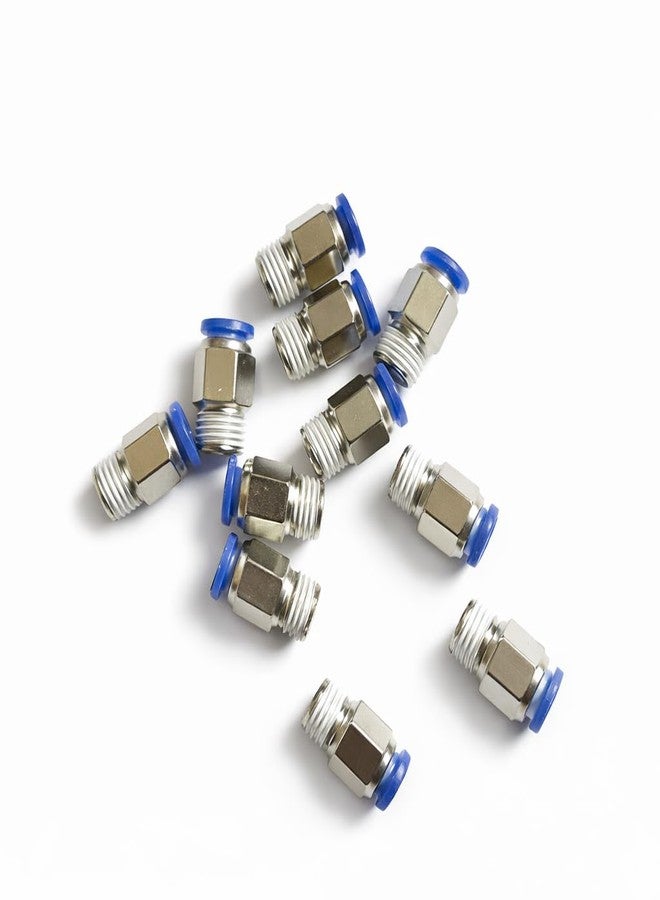 SYLIX وصلة هوائية مستقيمة ذكرية من سيليكس، قطر الأنبوب الخارجي 6 مم × 1/4 بوصة BSP | وصلة هواء سهلة التركيب لأنابيب البولي يوريثان وضاغط الهواء | عبوة من 10 قطع - Image 5