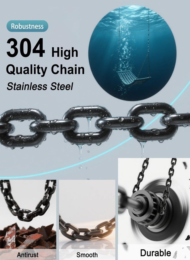 YOSE Stainless Steel Link Chain 64inch 304 Permanent Rust Chain 2 Pack with 4 Spring Snap Hooks, 1000LB Load Bearing Metal Chain Heavy Duty Safety Chain for Swing, Yoga, Hammock, sandbag Suspension - Image 3