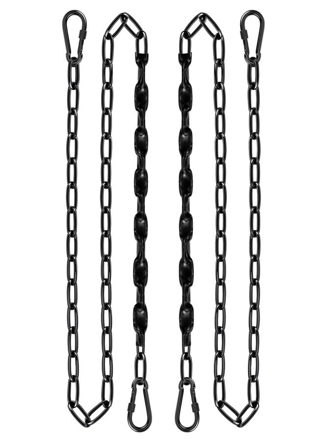 YOSE Stainless Steel Link Chain 64inch 304 Permanent Rust Chain 2 Pack with 4 Spring Snap Hooks, 1000LB Load Bearing Metal Chain Heavy Duty Safety Chain for Swing, Yoga, Hammock, sandbag Suspension - Image 1