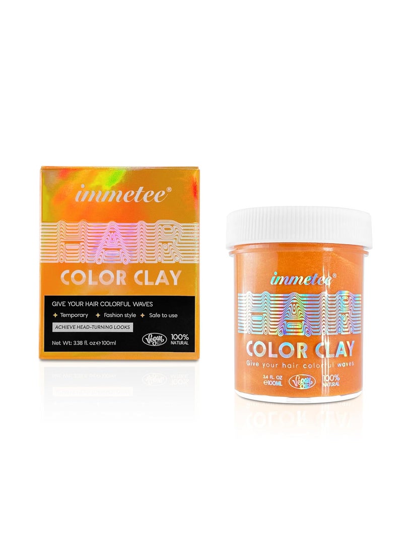 Immetee immetee Hair Color Wax Temporary Hair Color Wax Temporary Hair Tinting Gifts for Children Girls Washable for Christmas Party Cosplay Birthday 100g Orange 