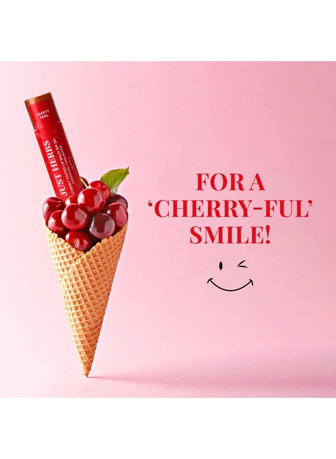 جاست هيربز مرطب شفاه ملون للرجال والنساء بعامل حماية من الشمس 20+ للشفاه الداكنة لتفتيحها 4 جرام (كرز) - Image 2