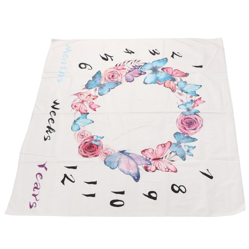 Baby Monthly Milestone Blanket for Boys Girls Garland Pattern 39.4x39.4in Photo Background Cloth Newborn Growth Chart - Image 4