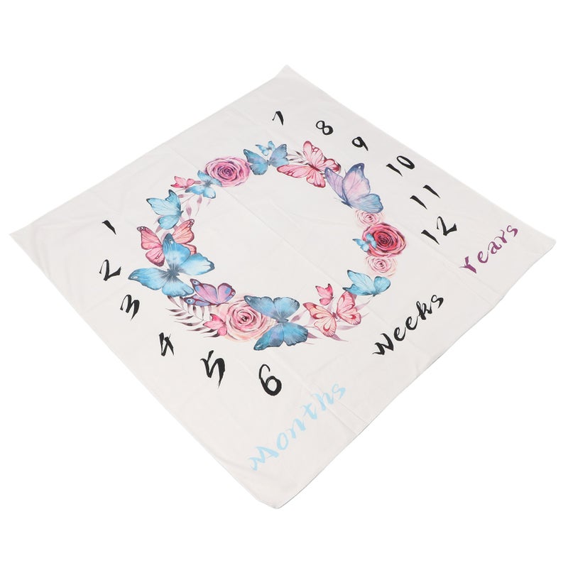 Baby Monthly Milestone Blanket for Boys Girls Garland Pattern 39.4x39.4in Photo Background Cloth Newborn Growth Chart - Image 5