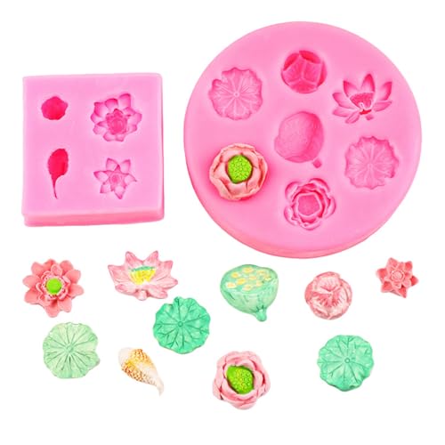 Zbdroxygen 4Pcs Candle Mould Silicone, Silicone, Lotus Mould for Candle, Candle Making Material, DIY Gift, Chocolate Making, Home Baking, Party Decorations, Red - Image 3