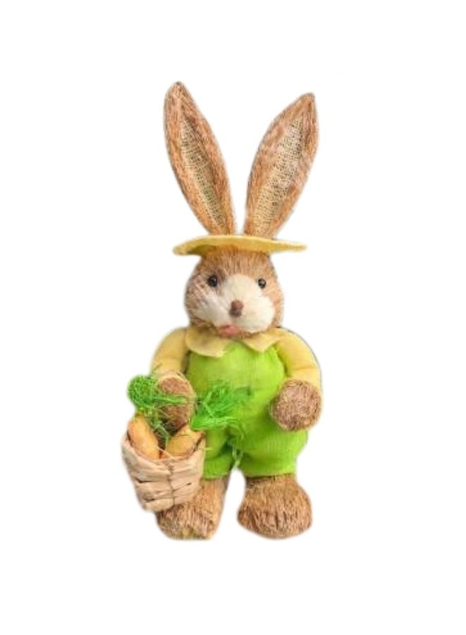 35cm Handmade Straw Rabbit Straw Bunny for Decoration Artificial Animal Home Furnishing Shop Decoration, Bunny 12 - Image 1