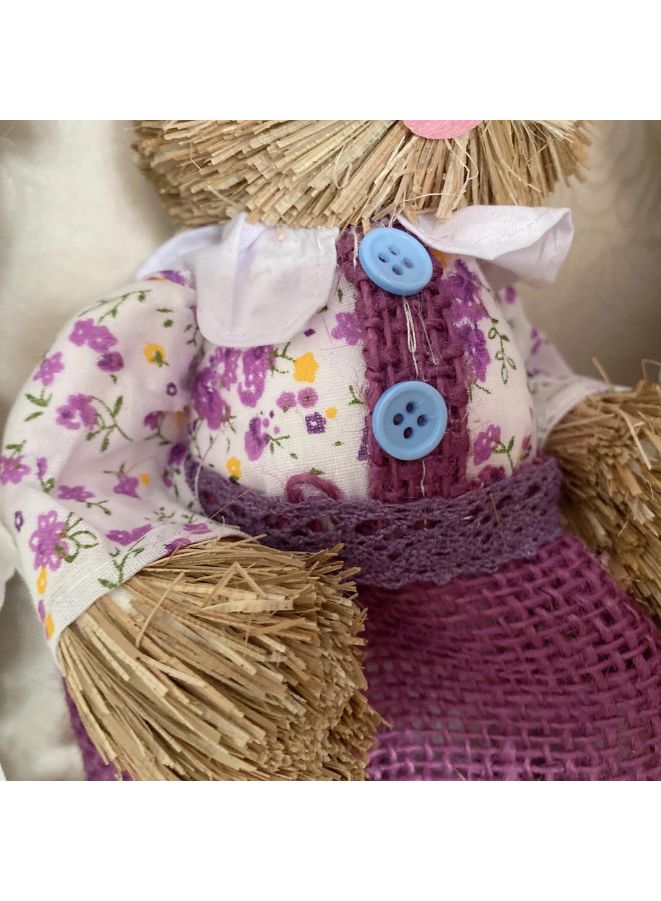 35cm Handmade Straw Rabbit Straw Bunny for Decoration Artificial Animal Home Furnishing Shop Decoration, Bunny 12 - Image 4