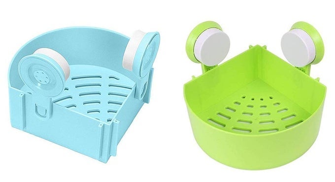 SUCTION CUP ORGANIZER STORAGE HOLDING SHAMPOO TOOTHBRUSH RAZOR SPONGEBATHROOMKITCHEN BASKETTOILETRYSHELF