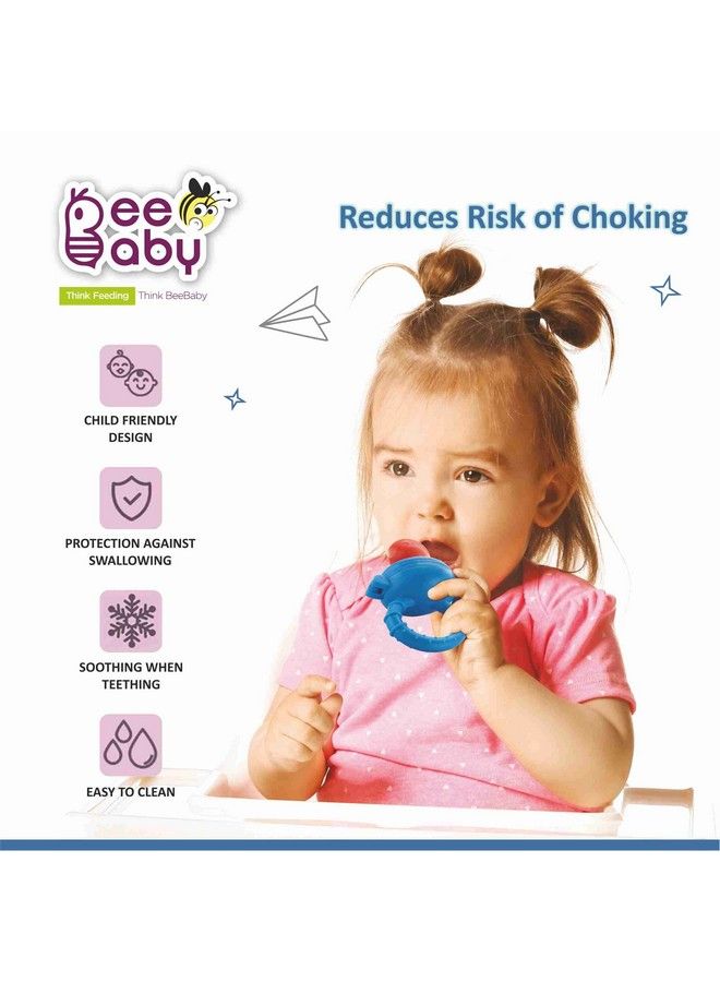 Beebaby Fruttino Silicone Food & Fruit Nibbler For Babies Fruit Feeder Pacifier Bpa Free (Fruttino Blue) - Image 5