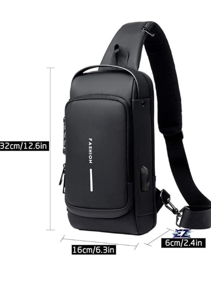 ELTRAZONE Waterproof Anti-Theft Crossbody Sling Bag for Men with USB Charging Port - Image 5