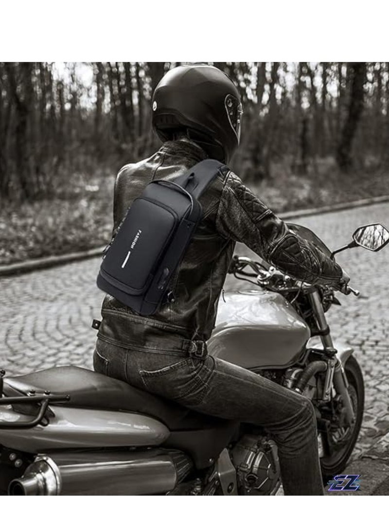 ELTRAZONE Waterproof Anti-Theft Crossbody Sling Bag for Men with USB Charging Port - Image 3