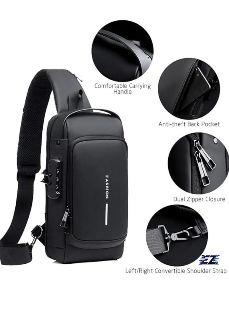 ELTRAZONE Waterproof Anti-Theft Crossbody Sling Bag for Men with USB Charging Port - Image 4