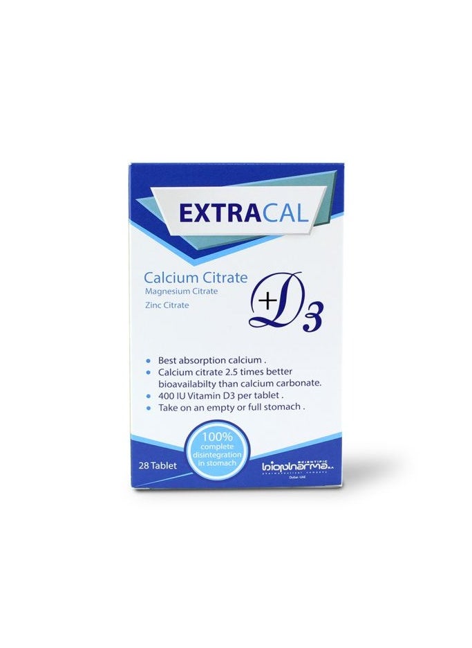 Biopharma Extracal - Calcium Citrate Tablets 28's  - Image 1