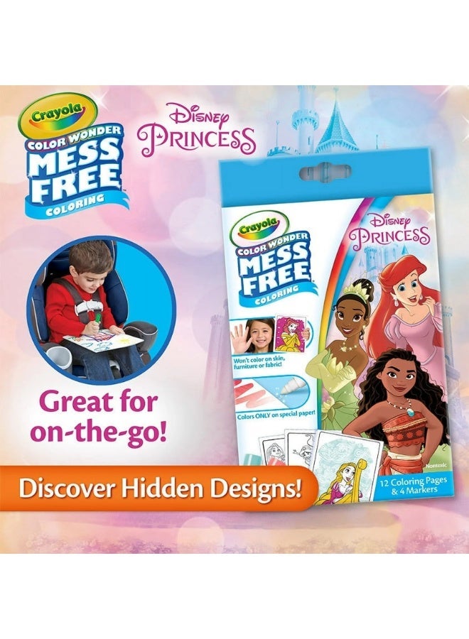 Crayola - Color Wonder Mini Box Set, Disney Princess | features 12 Disney Princess Coloring Pages and 4 Color Wonder Mess Free Markers | excellent gift for toddlers and preschoolers | Ideal for ages 3 and up. - Image 4