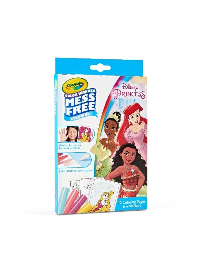 Crayola - Color Wonder Mini Box Set, Disney Princess | features 12 Disney Princess Coloring Pages and 4 Color Wonder Mess Free Markers | excellent gift for toddlers and preschoolers | Ideal for ages 3 and up. - Image 2