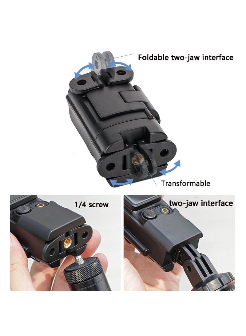Barakah Camera Extension Adapter for DJI Osmo Pocket 3, Compatible Protective Cage, Dual Claw Hook Adapter, Handle Foldable, Tripod Mount Chest Neck Bracket Holder, Backpack Clip & Bike Clamp - Image 2