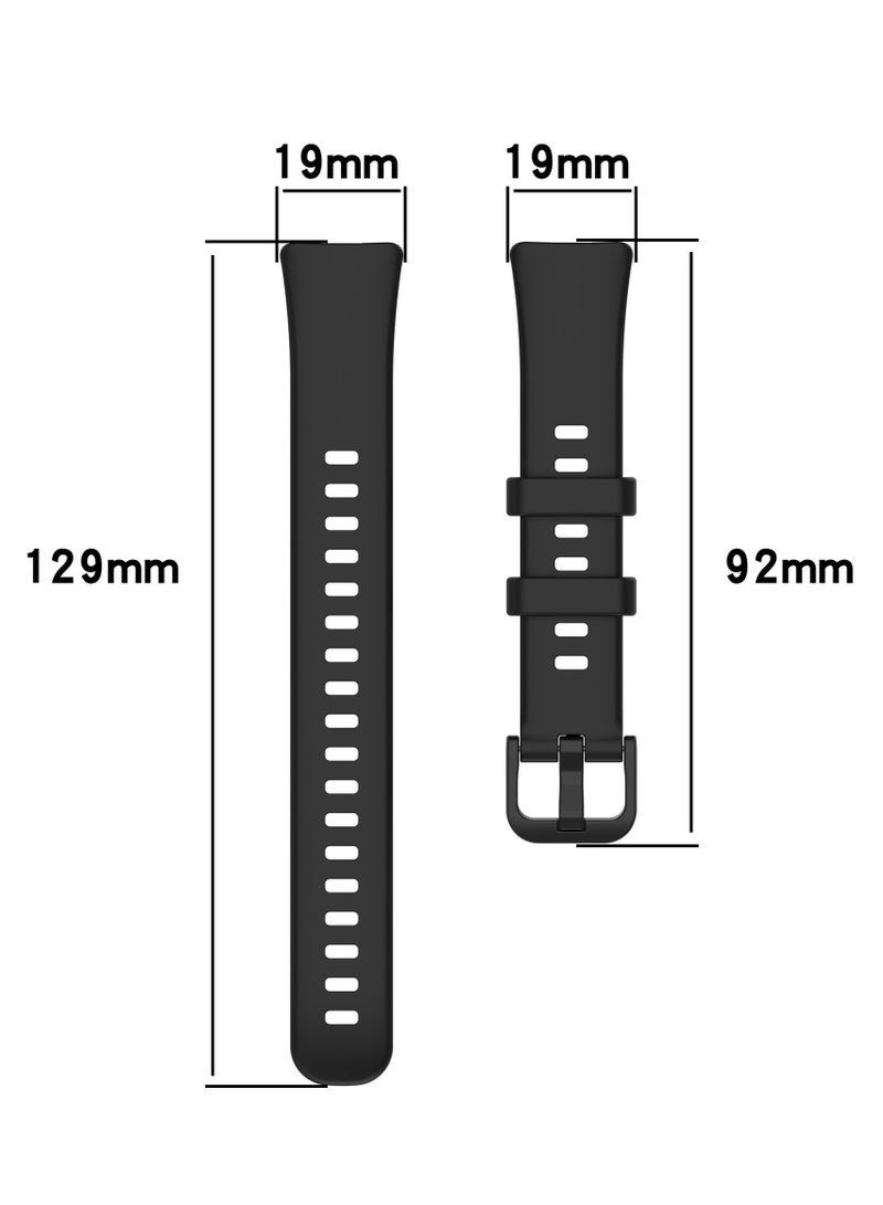 HL-Tech Silicone Strap Suitable for Huawei Band 10/9/8 Watchband Replacement Bracelet (Black) - Image 4