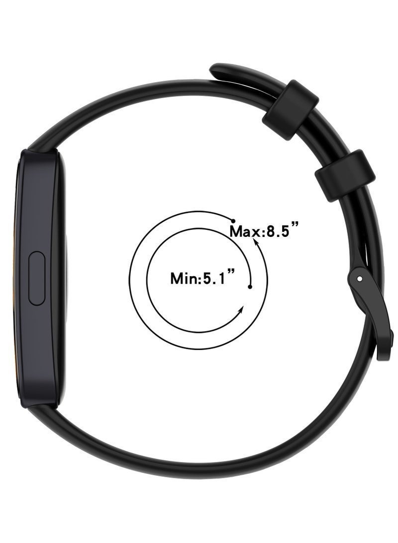 HL-Tech Silicone Strap Suitable for Huawei Band 10/9/8 Watchband Replacement Bracelet (Black) - Image 5