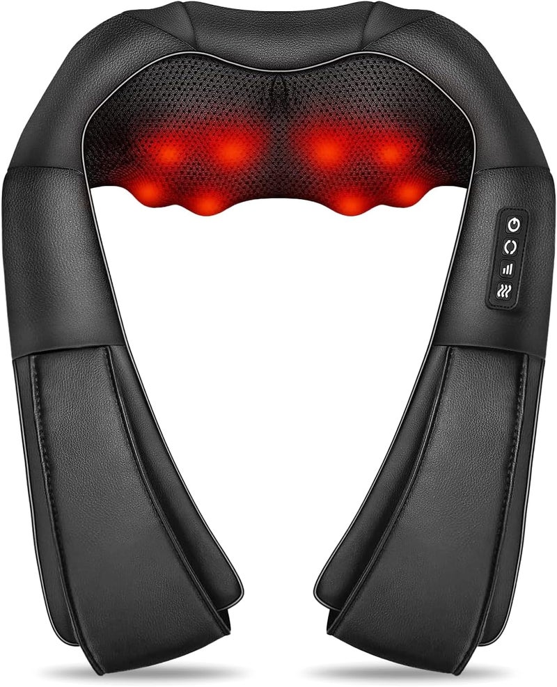 RED WAVE Electric Shoulder Massager with Heat - Deep Tissue 3D Kneading, Adjustable Intensity - Image 1