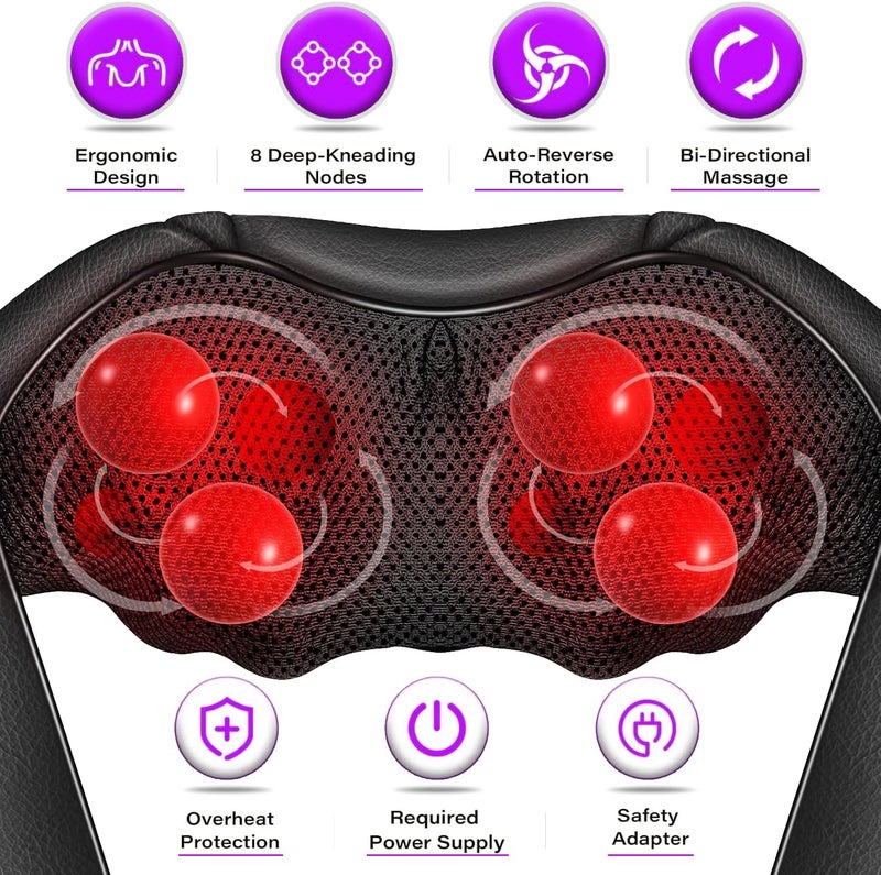 RED WAVE Electric Shoulder Massager with Heat - Deep Tissue 3D Kneading, Adjustable Intensity - Image 4
