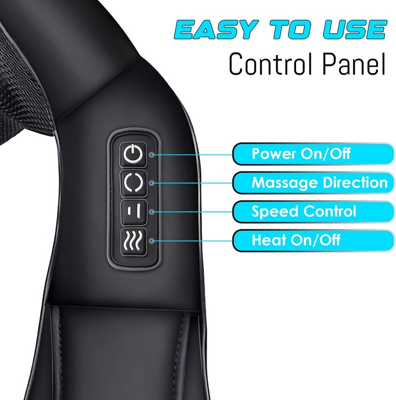 RED WAVE Electric Shoulder Massager with Heat - Deep Tissue 3D Kneading, Adjustable Intensity - Image 3