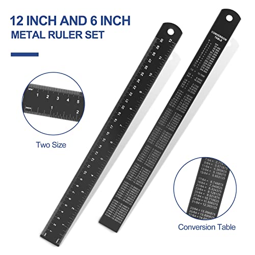 mveohos Architectural&Engineering Triangular Scale Ruler, 12 Inch Architectural Scale Ruler Set, Laser-Etched Aluminum with Stainless Steel Ruler for Architects, Students, Draftsman, Engineers (3 PCS) - Image 4