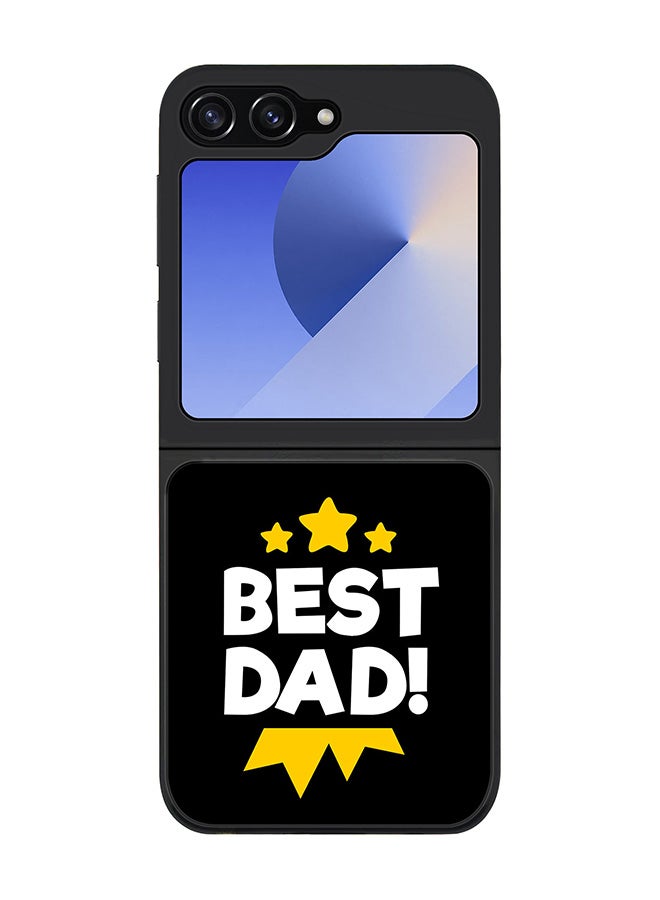 Stylizedd Rugged Black edge case for Samsung Galaxy Z Flip6, Slim fit Soft Case Flexible Rubber Edges Anti Drop TPU Gel Thin Cover -  Best Dad Medal - Image 1