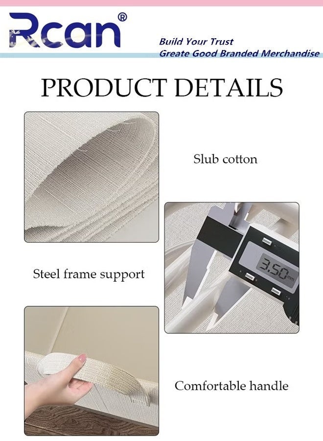 Rcan 3pcs Wardrobe Clothes Organizer Foldable Closet Storage Organizer with Steel Frame for Clothes Jeans Washable Closet Storage Boxes with Carrying Handles Cube Storage Bin for Home Bedroom Office - Image 2