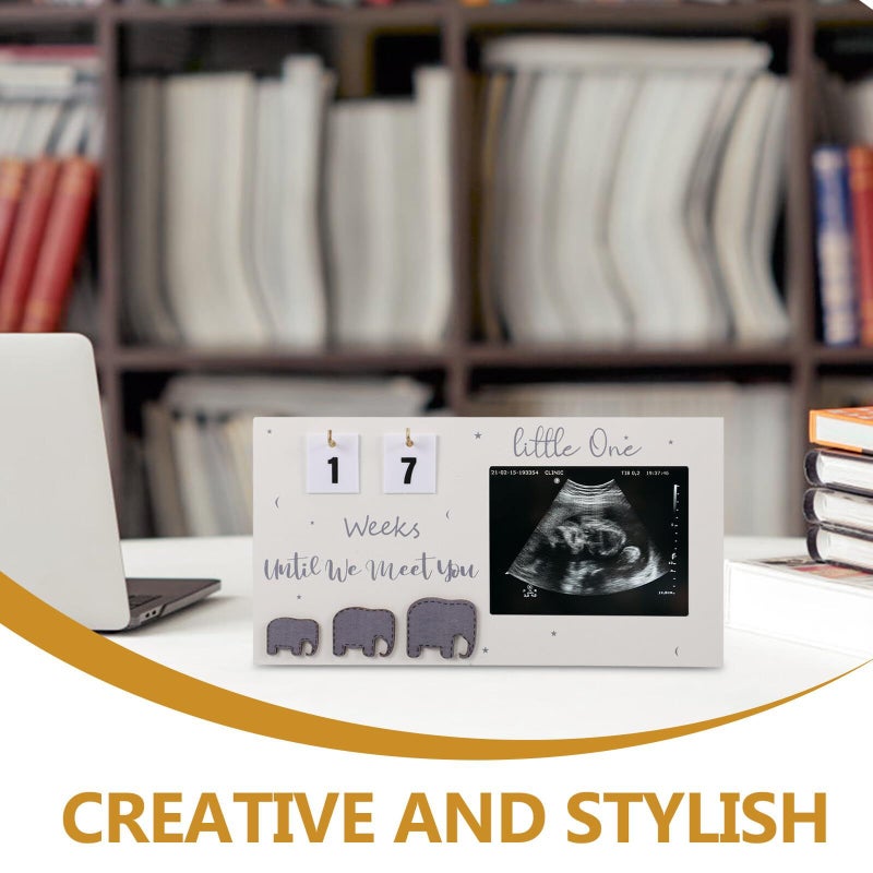 Luxshiny Newborn Sonogram Picture Frame 24x12.7cm Nursery Display Growth Marker - Image 4