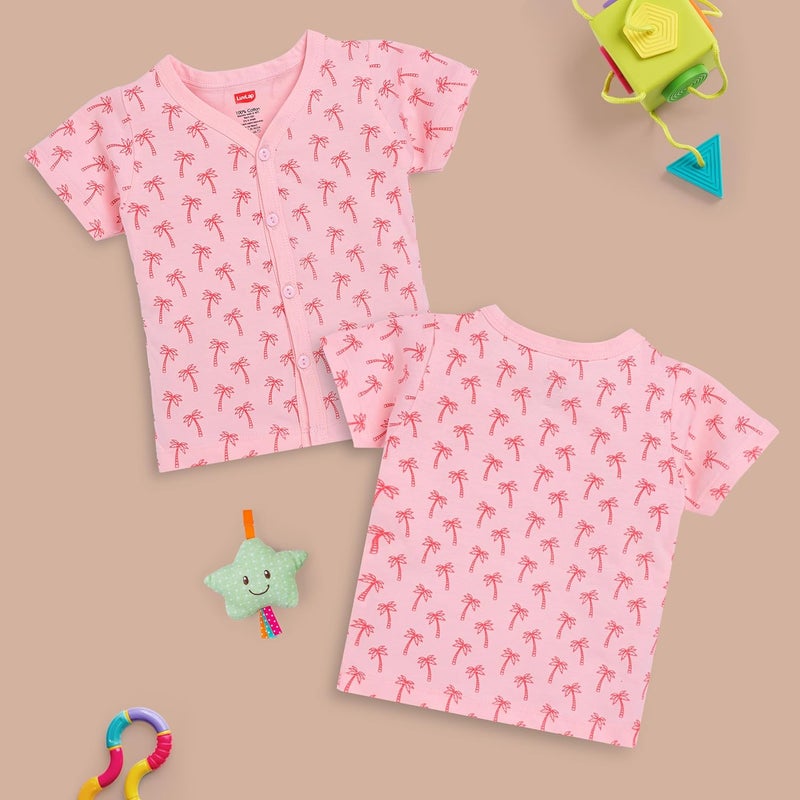 LuvLap Unisex Cotton Half Sleeve Jhabla Pack of 4 - Multicolor (6-12 Months) - Image 4