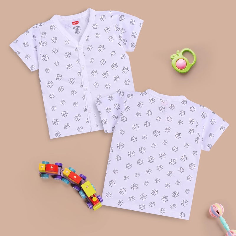 LuvLap Unisex Cotton Half Sleeve Jhabla Pack of 4 - Multicolor (6-12 Months) - Image 5
