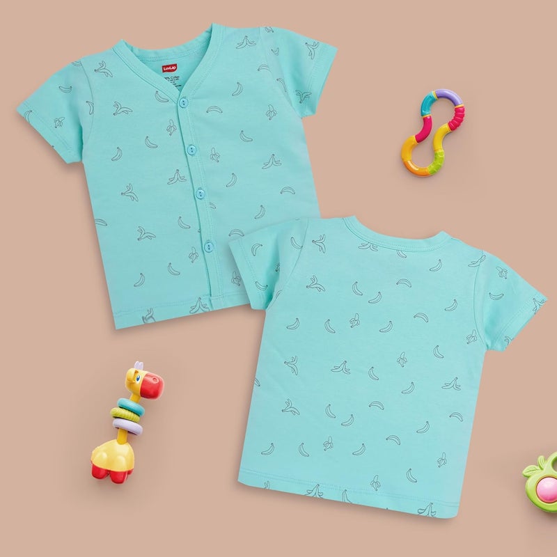 LuvLap Unisex Cotton Half Sleeve Jhabla Pack of 4 - Multicolor (6-12 Months) - Image 3