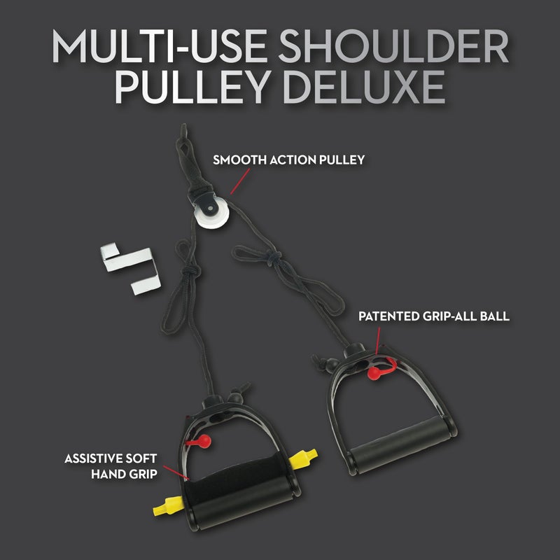 Lifeline Multi-Use Shoulder Pulley, Black, Deluxe, With Metal Bracket Door Attachment - Image 4