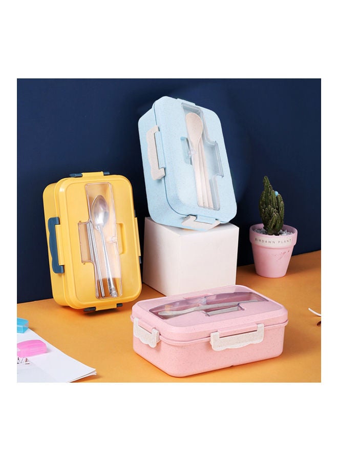 Leakproof Bento Box With 3 Compartment Lunch Blue 21x7x14cm - Image 4