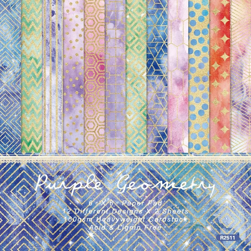 iKammo Vintage Boho Scrapbook Paper Pad Golden Watercolor Patterned Cardstock Paper 6x6 24 Sheets SingleSided Junk Journal Scrapbooking Papers for DIY Origami Card Making Art Collage Decorative Papers - Image 1