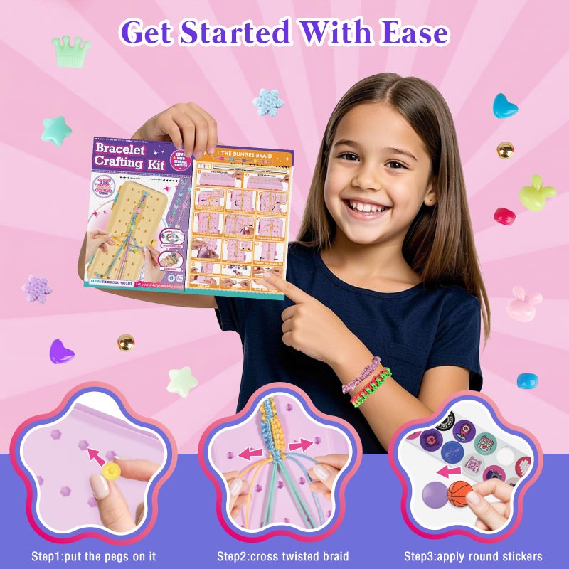 TingingYuli Easter Friendship Bracelet Making Kit with Storage Box,DIY String Bracelet Arts and Craft for Girls Aged 8-12,Kids' Travel Activity Toy Set,Easter Birthday Gifts for Ages 6 7 8 9 10 11 12 Year Old - Image 5