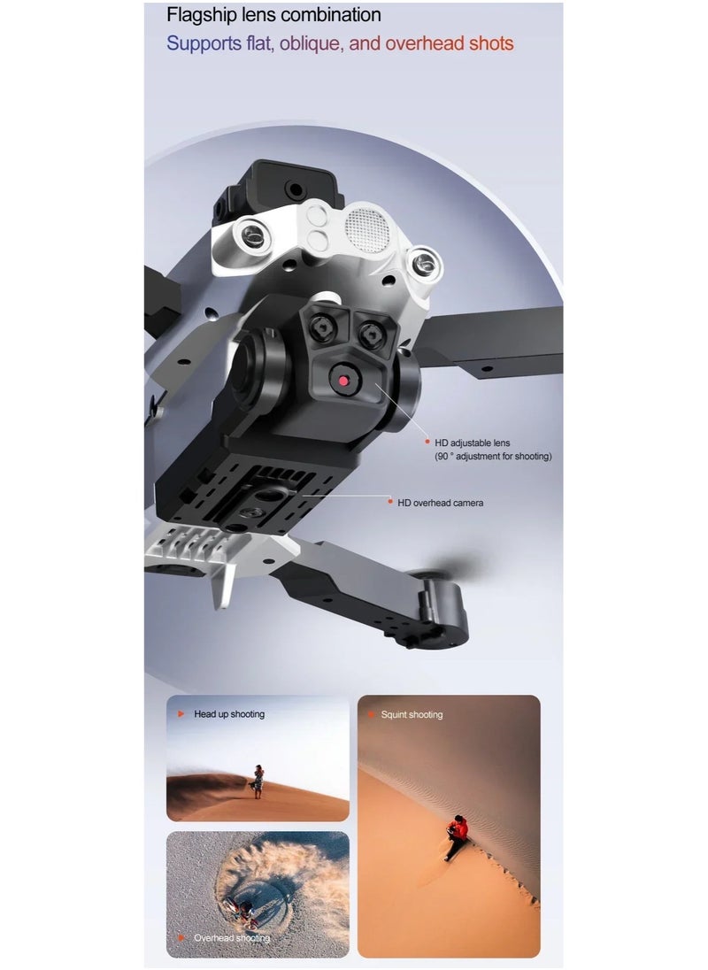 ارواق - LU200 Drone - 4K GPS احترافي للتصوير الجوي واي فاي وتحديد التدفق البصري بأربعة اتجاهات لتجنب العوائق كوادكوبتر للأطفال (3 بطاريات) - Image 1