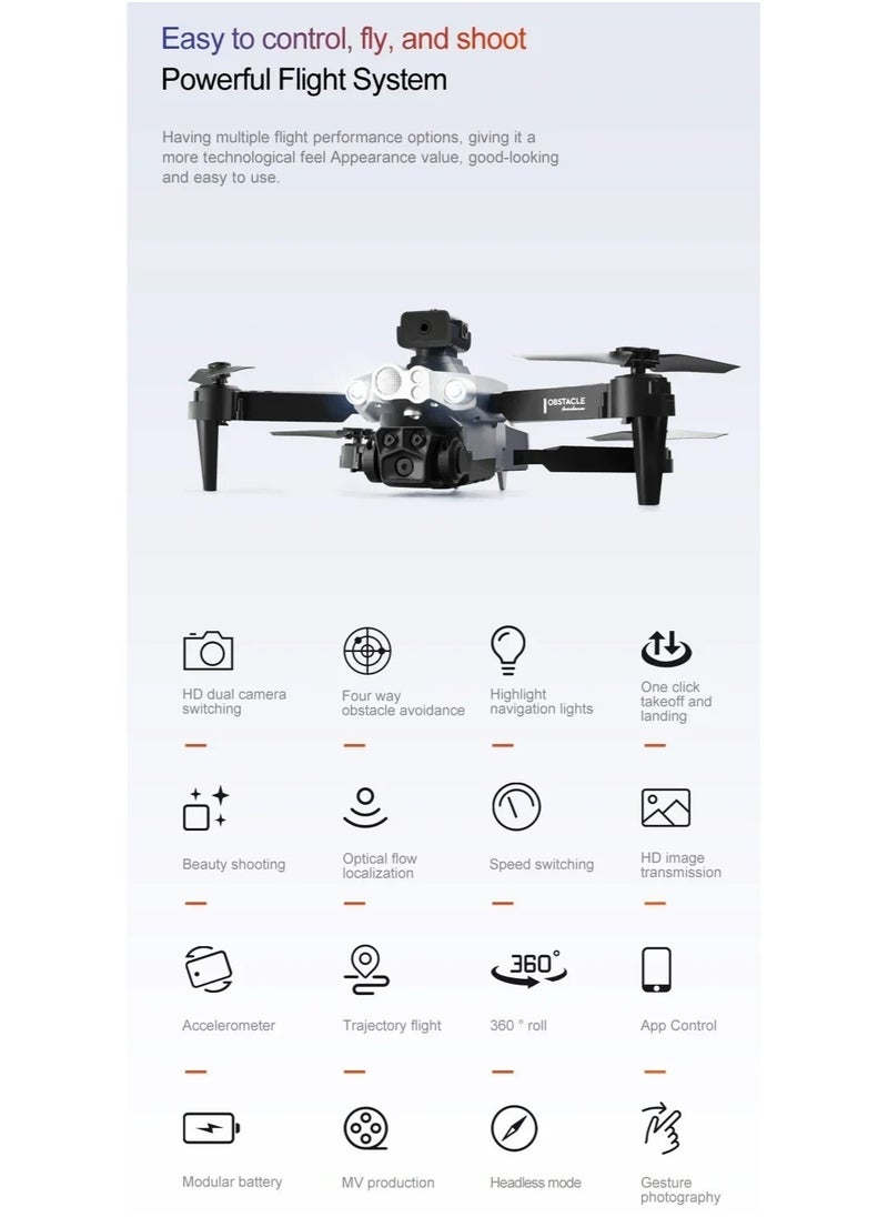 ارواق - LU200 Drone - 4K GPS احترافي للتصوير الجوي واي فاي وتحديد التدفق البصري بأربعة اتجاهات لتجنب العوائق كوادكوبتر للأطفال (3 بطاريات) - Image 1