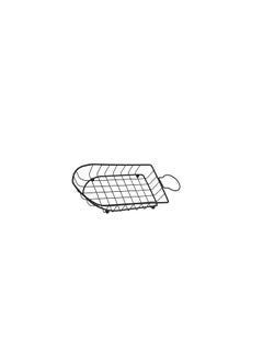 Spaceshoop French Style Metal Mesh Food Serving Basket, Boat-Shaped Stand, Black Iron Wire Rack for Fries, Snacks  - Image 1