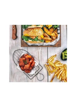 Spaceshoop French Style Metal Mesh Food Serving Basket, Boat-Shaped Stand, Black Iron Wire Rack for Fries, Snacks  - Image 4
