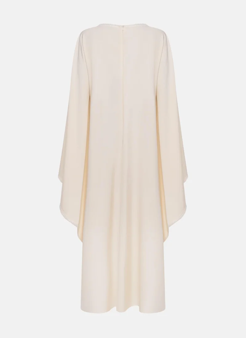 Lichi Loose maxi dress with sleeves embroidery