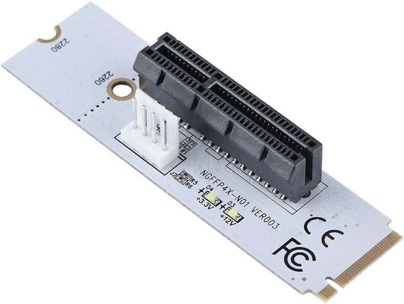 klarako Ngff to Pci-e 4X Adapter, NGFF M.2 Key M to PCI-E 4X Riser Card Adapter w/LED Voltage Indicator for Miner Mining(#1) - Image 5
