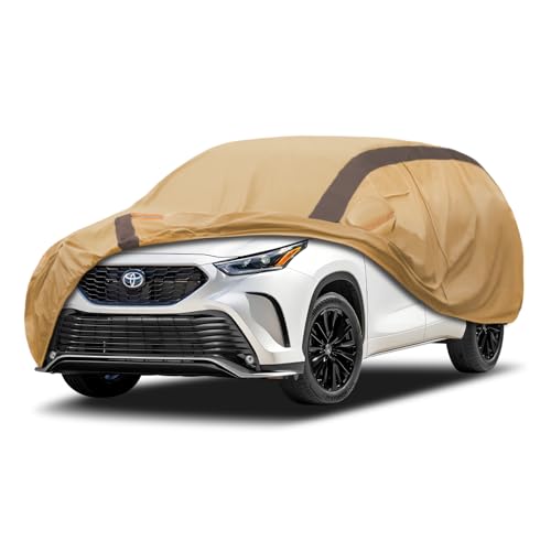 FSGRICH Highlander Car Cover Waterproof All Weather Compatible with Toyota Highlander 2007-2024, Outdoor Dustproof Anti-UV Sun Rain Protection Full Exterior Cover - Image 1