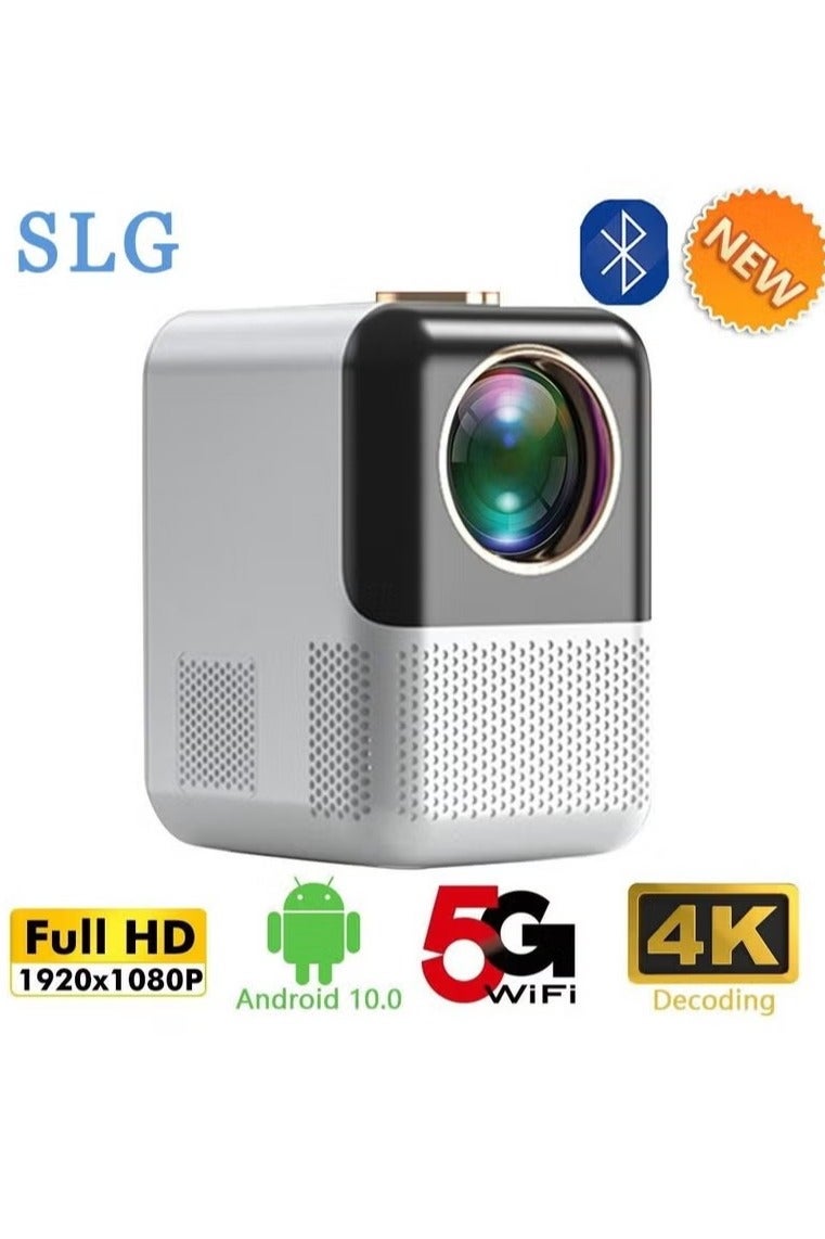 SLG Upgrade Portable Projector 400ANSI 1080P Full HD 5G&2.4G Dual WiFi BT5.0 HIFI Speaker Built-in Android OS - Image 1