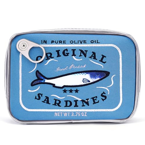 Cessfle Canned Sardines Makeup Bag, Funny Sardine Tin Fish Cosmetic Bag, Creative Cute Makeup Bag Kawaii Pencil Case Pouch, Coquette Make up Pouch for Women - Image 1