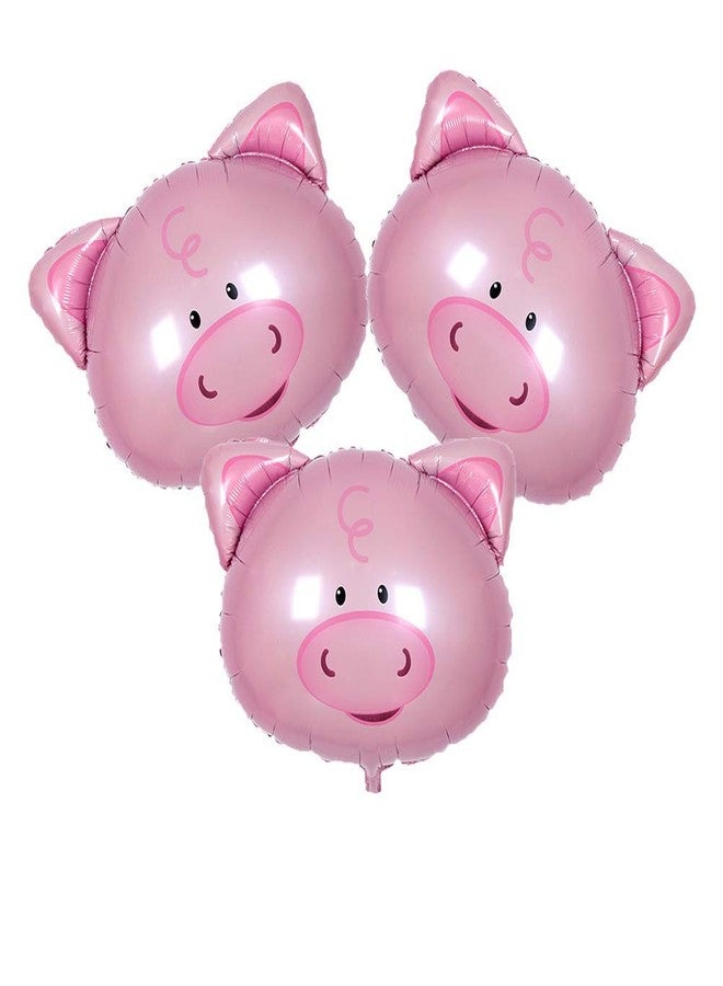سوتشات بالونات Soochat Pig على شكل رأس خنزير وردية من الألومنيوم لتزيين حفلات أعياد الميلاد وحفلات الزفاف، 10 قطع - Image 4