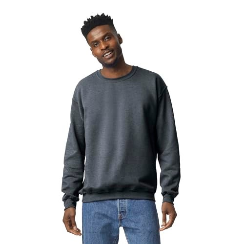 Gildan Adult Fleece Crewneck Sweatshirt, Style G18000, Multipack, Dark Heather (1-Pack), 3X-Large - Image 1