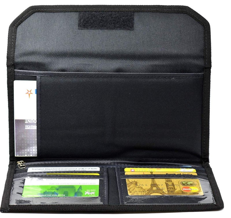 GreatDio Cheque Book Holder Multi Pocket Expanding Zip Pouch Travel Organizer Bag Case for Small Electronics and Accessories - (Color Will Be Sent As Per Stock Availability) - Image 1