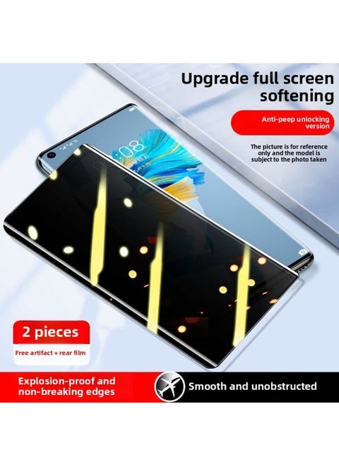 For HuaweiMate40pro Tempered Film Mate 50 Mobile Phone Film P40 Pro Ceramic P30/P50/P60Pro-Color:Anti-peep 2-piece Set Imported Microcrystalline Ceramic Film Non-unlocking Model Fully Adhesive With Sensitive Touch-Size:For HuaweiP50