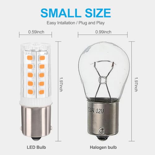 HRYSPN 4PCS BA15S LED bulb p21w 12V 24V 1141 LED Bulb Bayonet Single Contact Base for RV Camper Trailer Boat Trunk Interior Lights Warm White 3000K - Image 3